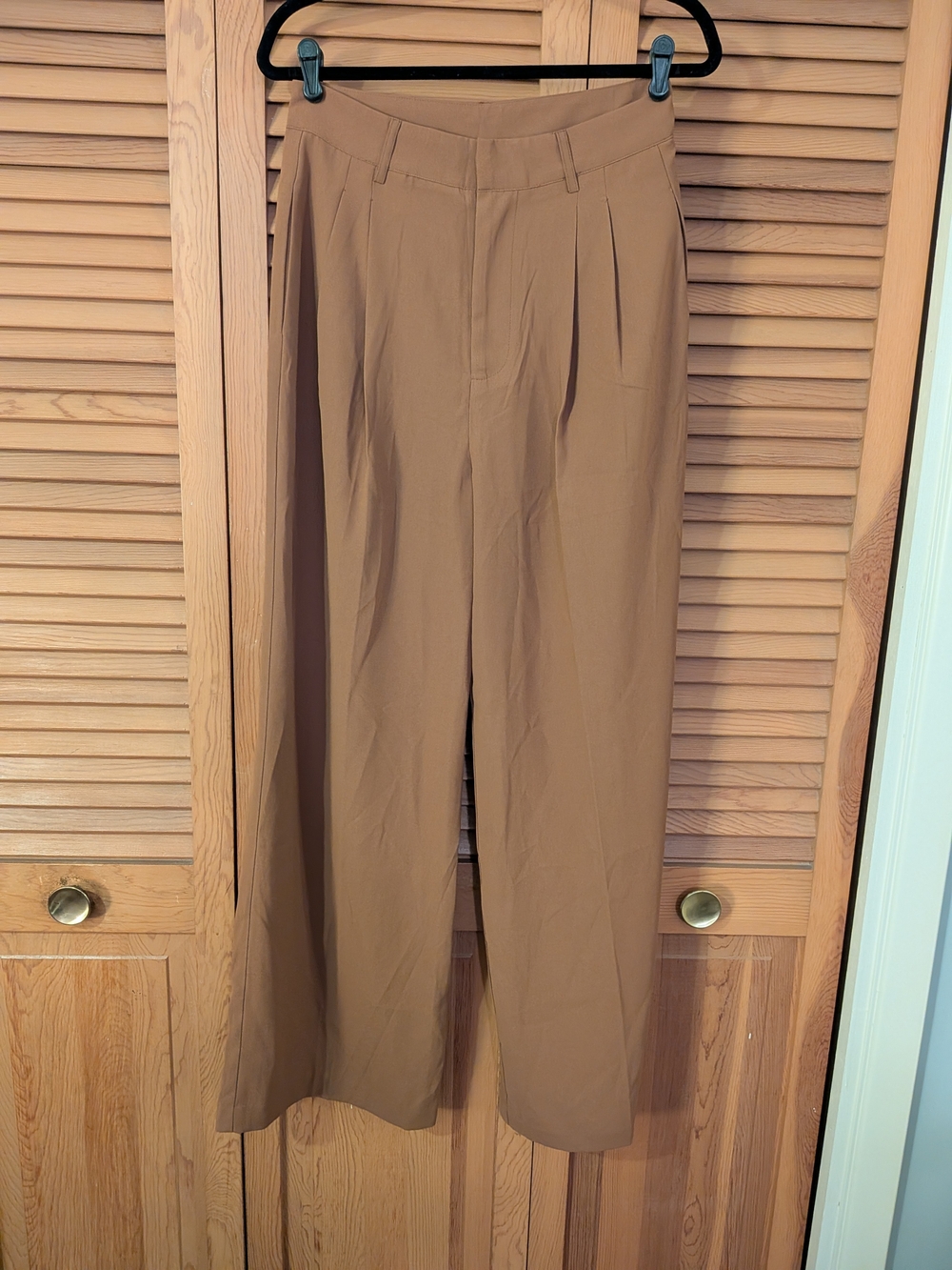 High-Rise Wide Leg Pants in Camel